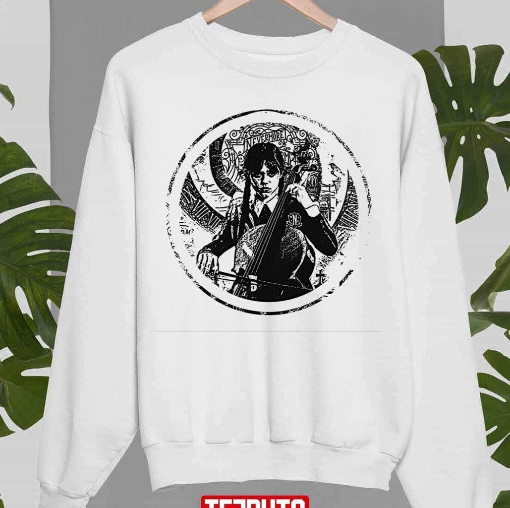 Round Sketch Cello Wednesday Circle Drawing Unisex Sweatshirt - T-Shirt, Sweatshirt, Hoodie
