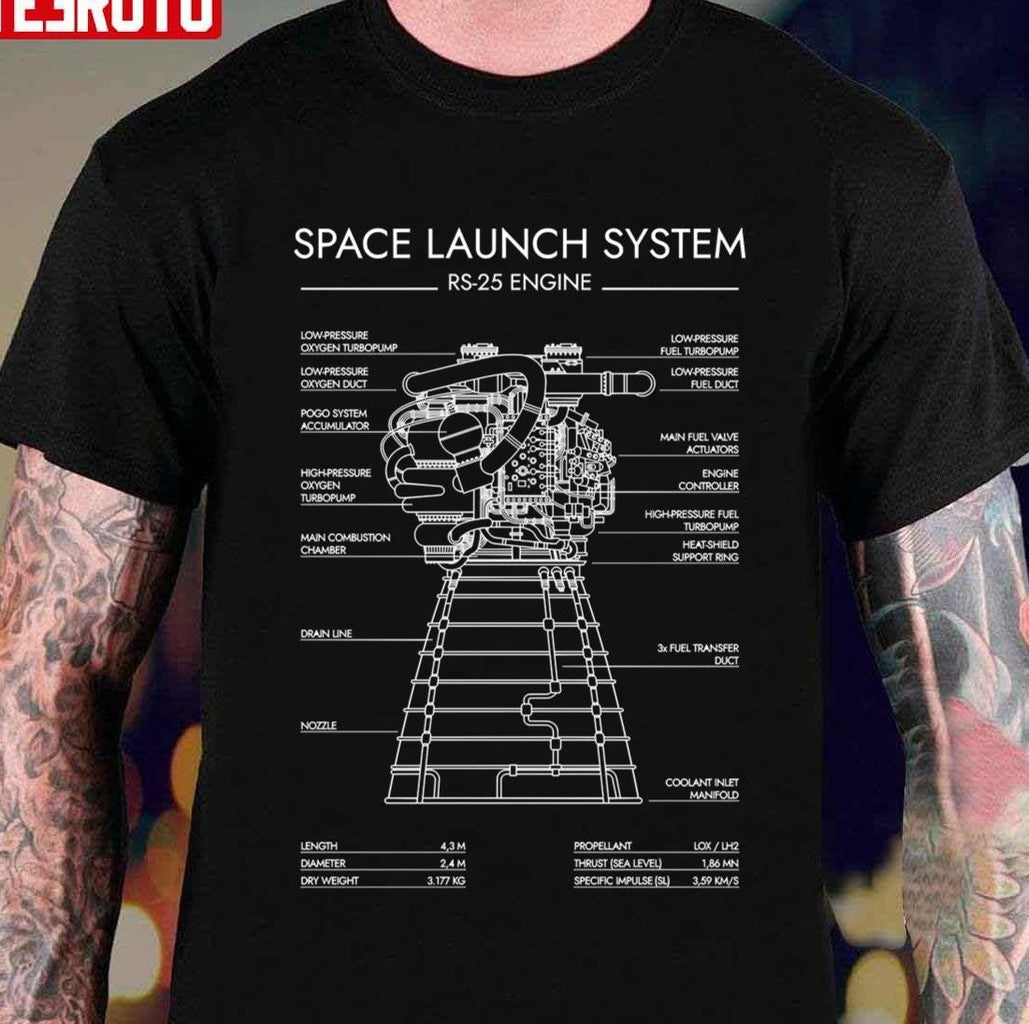 Rs 25 Engine Space Launch System Sls Unisex T-shirt - T-Shirt, Sweatshirt, Hoodie