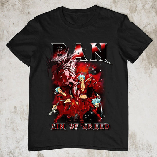 Anime Vintage 90s Ban Sin Of Greed Homage Anime The Seven Deadly Sins Anime Nanatsu No Taizai Anime Unisex T-Shirt - T-Shirt, Sweatshirt, Hoodie