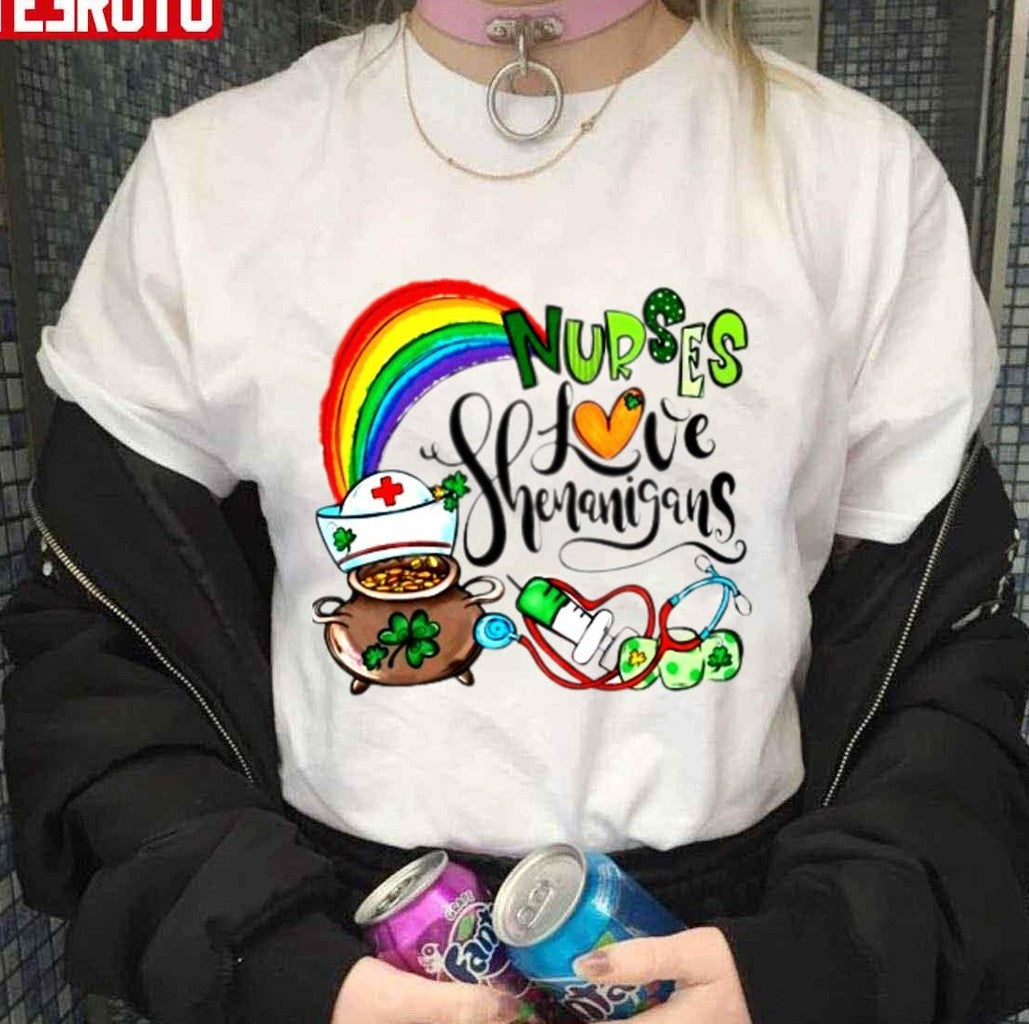 Nurses Love Shenanigans Saint Patrick's Day Unisex T-shirt - T-Shirt, Sweatshirt, Hoodie