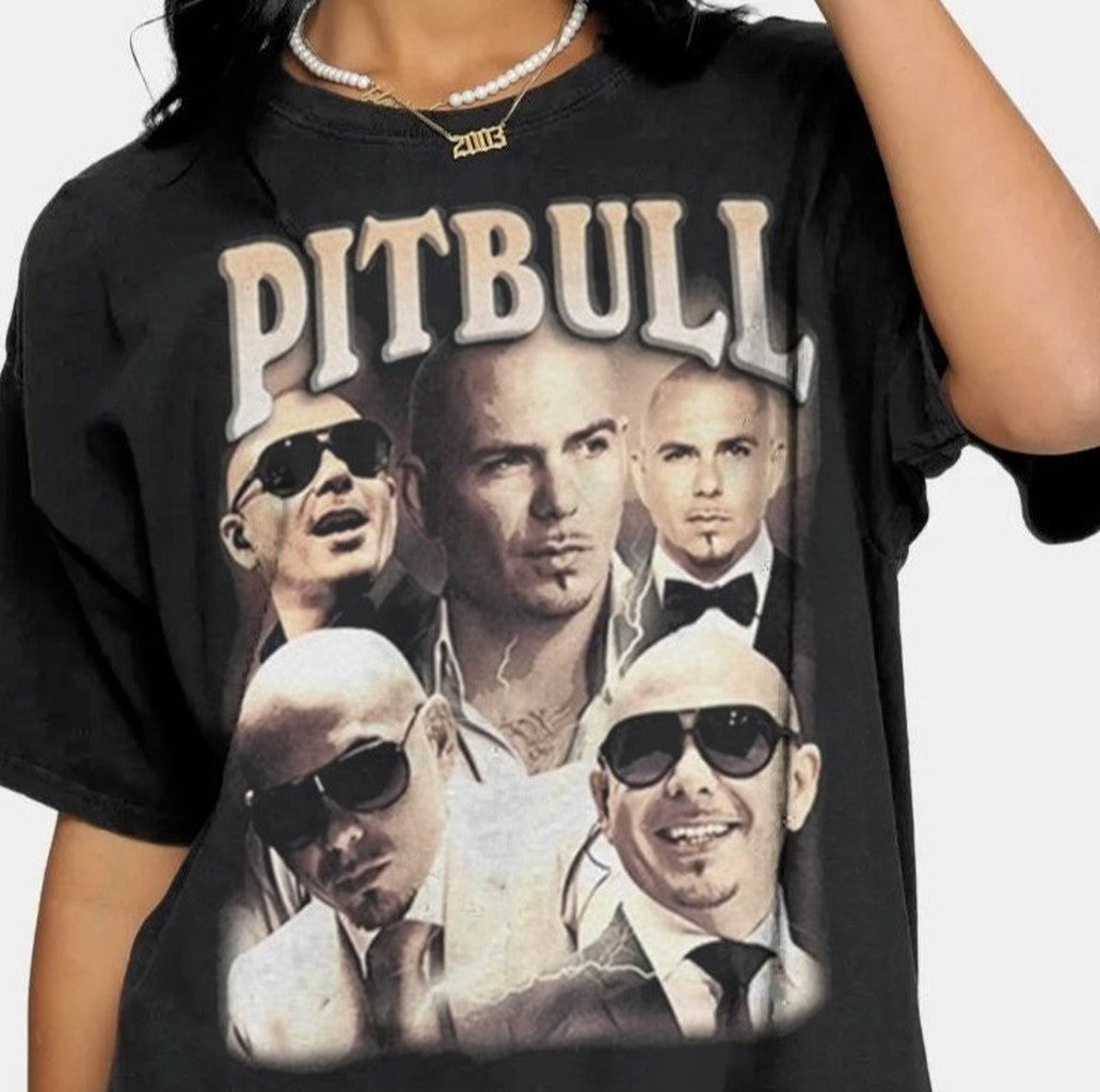 Pitbull Hip Hop Rap Vintage 90s Retro Unisex T-Shirt - T-Shirt, Sweatshirt, Hoodie