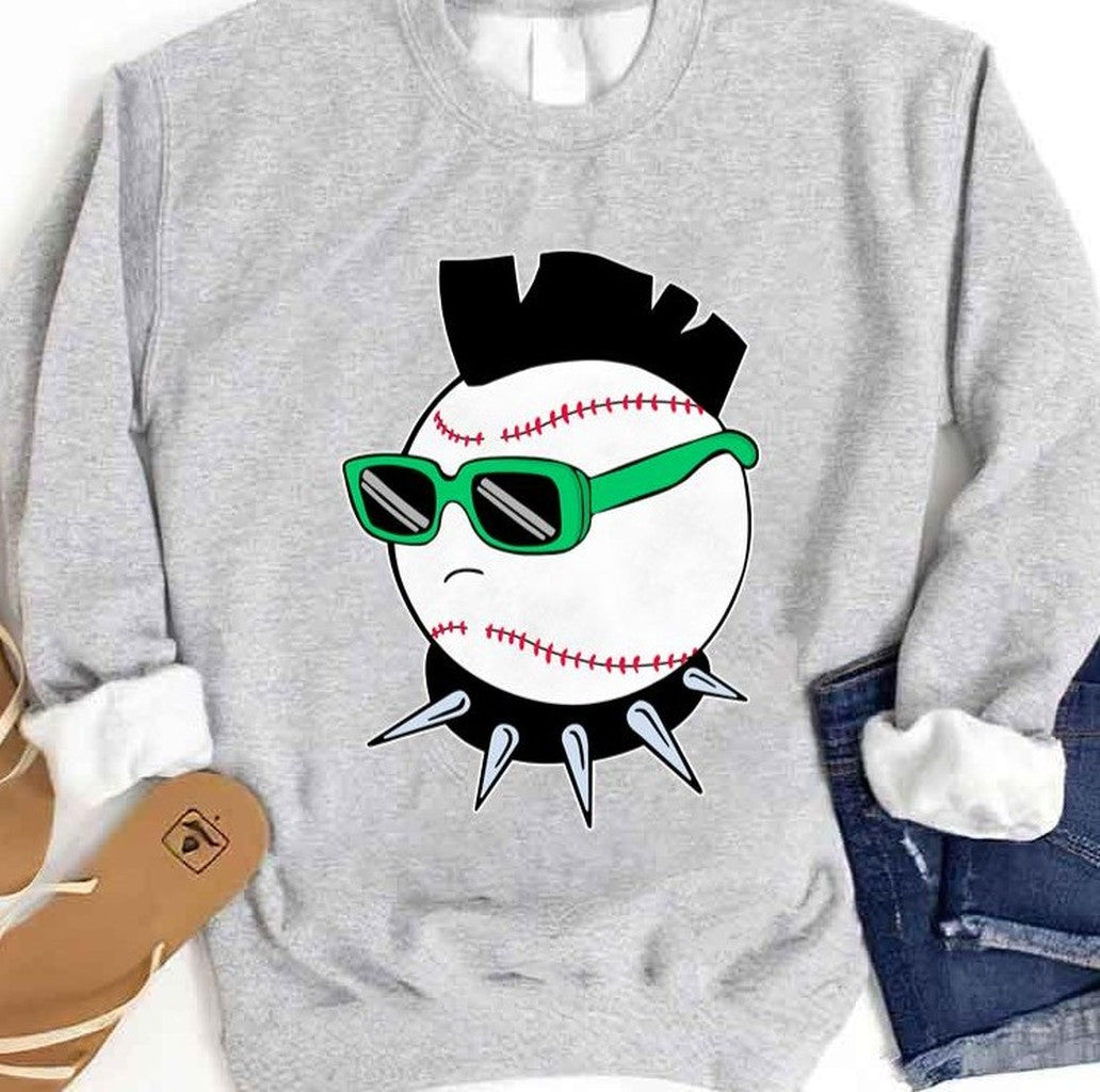 Punk Baseball Sport Ball Unisex Sweatshirt - T-Shirt, Sweatshirt, Hoodie