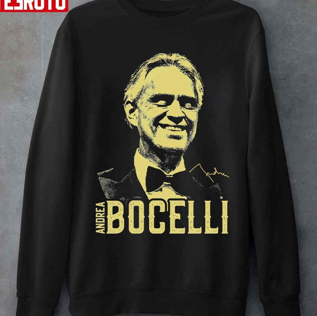 Retro Vintage Andrea Bocelli Signature Unisex Sweatshirt - T-Shirt, Sweatshirt, Hoodie