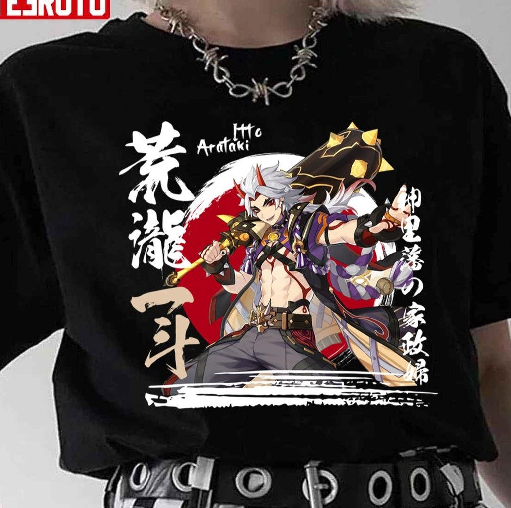 Arataki Itto Animated Design Genshin Impact Unisex T-Shirt - T-Shirt, Sweatshirt, Hoodie