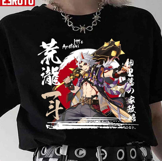 Arataki Itto Animated Design Genshin Impact Unisex T-Shirt - T-Shirt, Sweatshirt, Hoodie