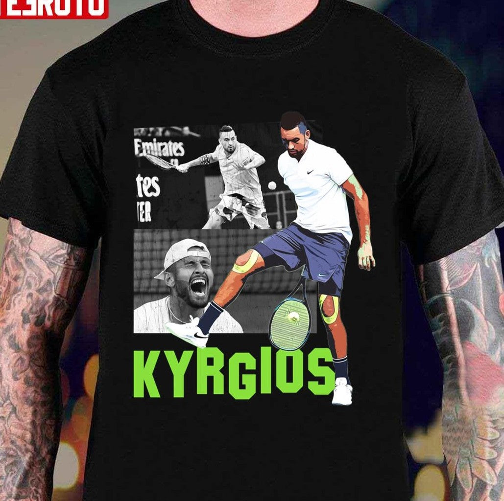 Pro Tennis Player Nick Kyrgios Retro Design Unisex T-shirt - T-Shirt, Sweatshirt, Hoodie