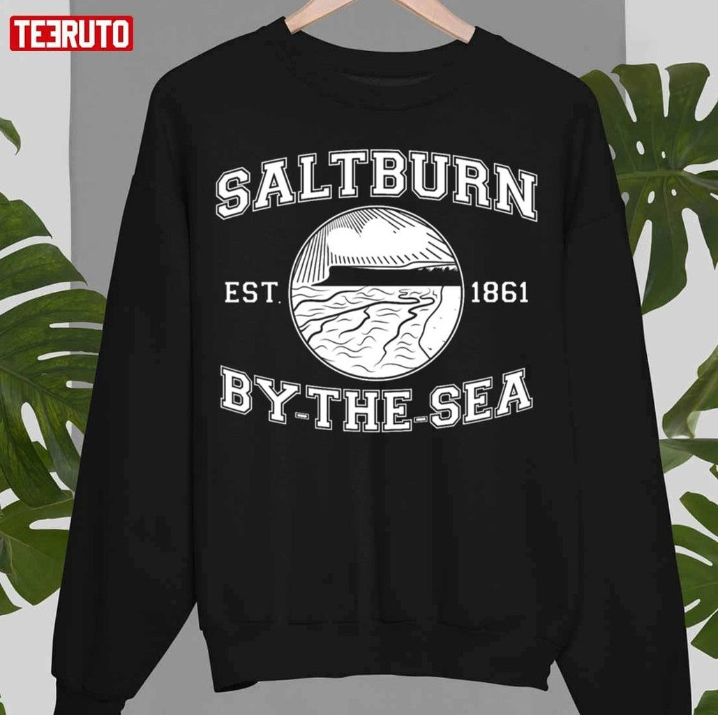 Ndvh Saltburn By The Sea Est 1861 White Print Unisex Sweatshirt - T-Shirt, Sweatshirt, Hoodie