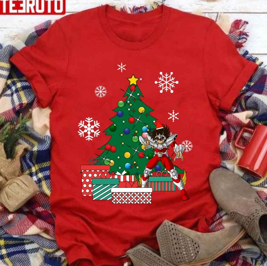 Pegasus Seiya Around The Christmas Tree Unisex T-Shirt - T-Shirt, Sweatshirt, Hoodie