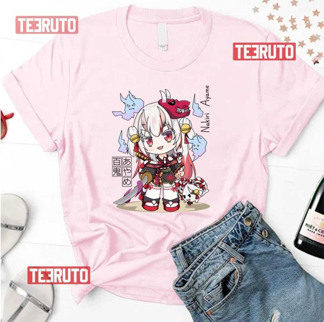 Nakiri Ayame Hololive Chibi Unisex T-Shirt - T-Shirt, Sweatshirt, Hoodie
