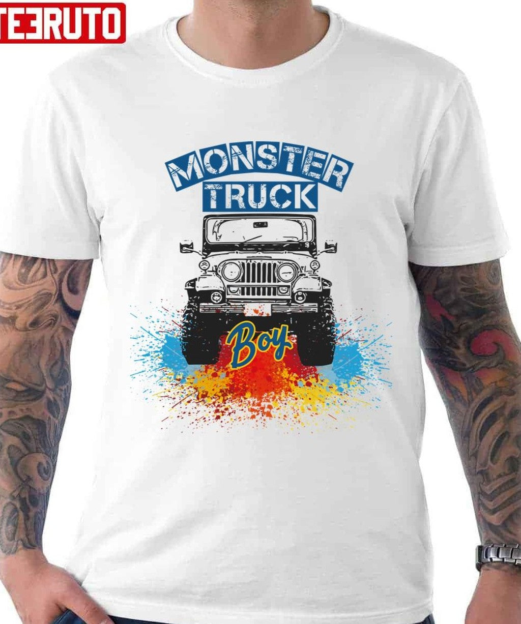Monster Truck Boy Monster Truck Dad Unisex T-Shirt - T-Shirt, Sweatshirt, Hoodie