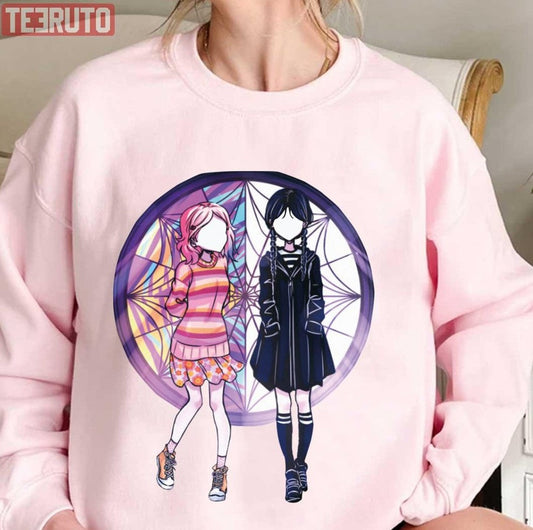 Anime Style Art Of Wednesday And Enid Unisex Sweatshirt - T-Shirt, Sweatshirt, Hoodie