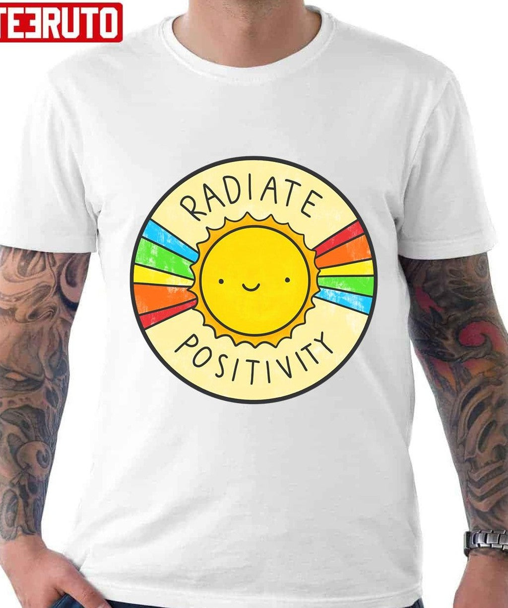 Radiate Positivity Smiley Sunny Unisex T-Shirt - T-Shirt, Sweatshirt, Hoodie