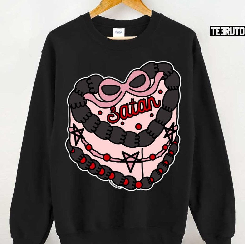 Satan Heart Gato Cake Pink Halloween Unisex Sweatshirt - T-Shirt, Sweatshirt, Hoodie