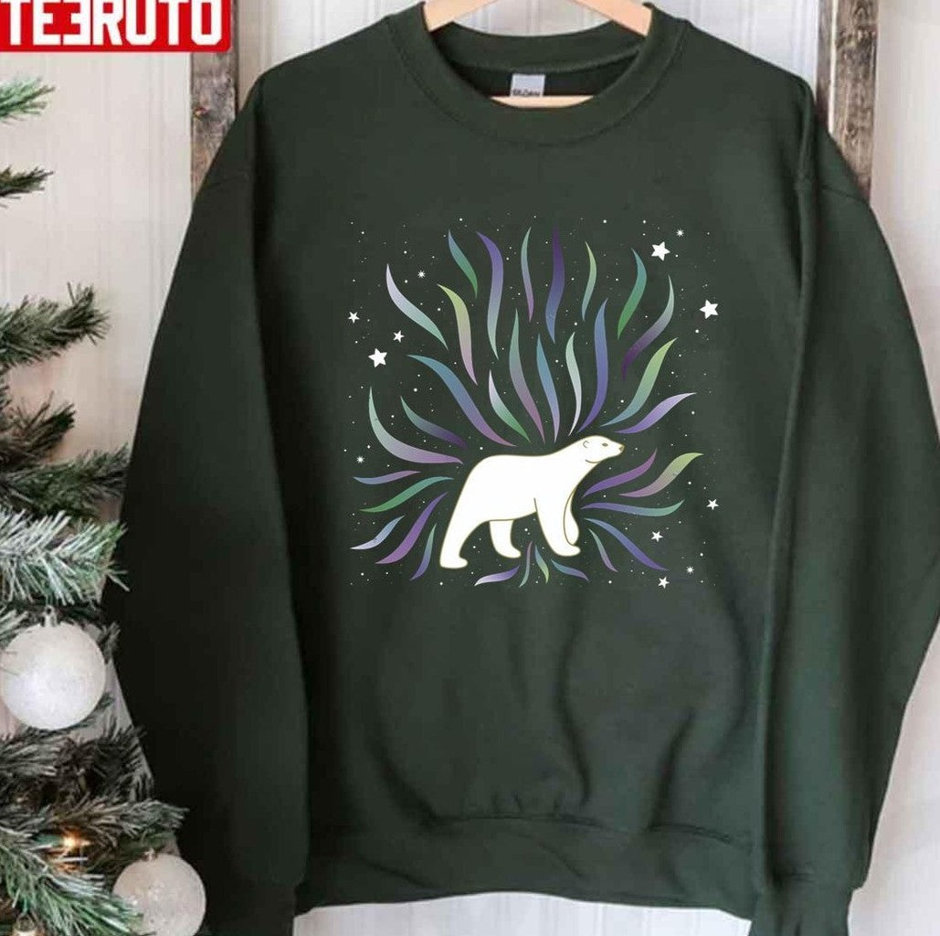 Polar Bear Northern Lights Unisex T-Shirt - T-Shirt, Sweatshirt, Hoodie