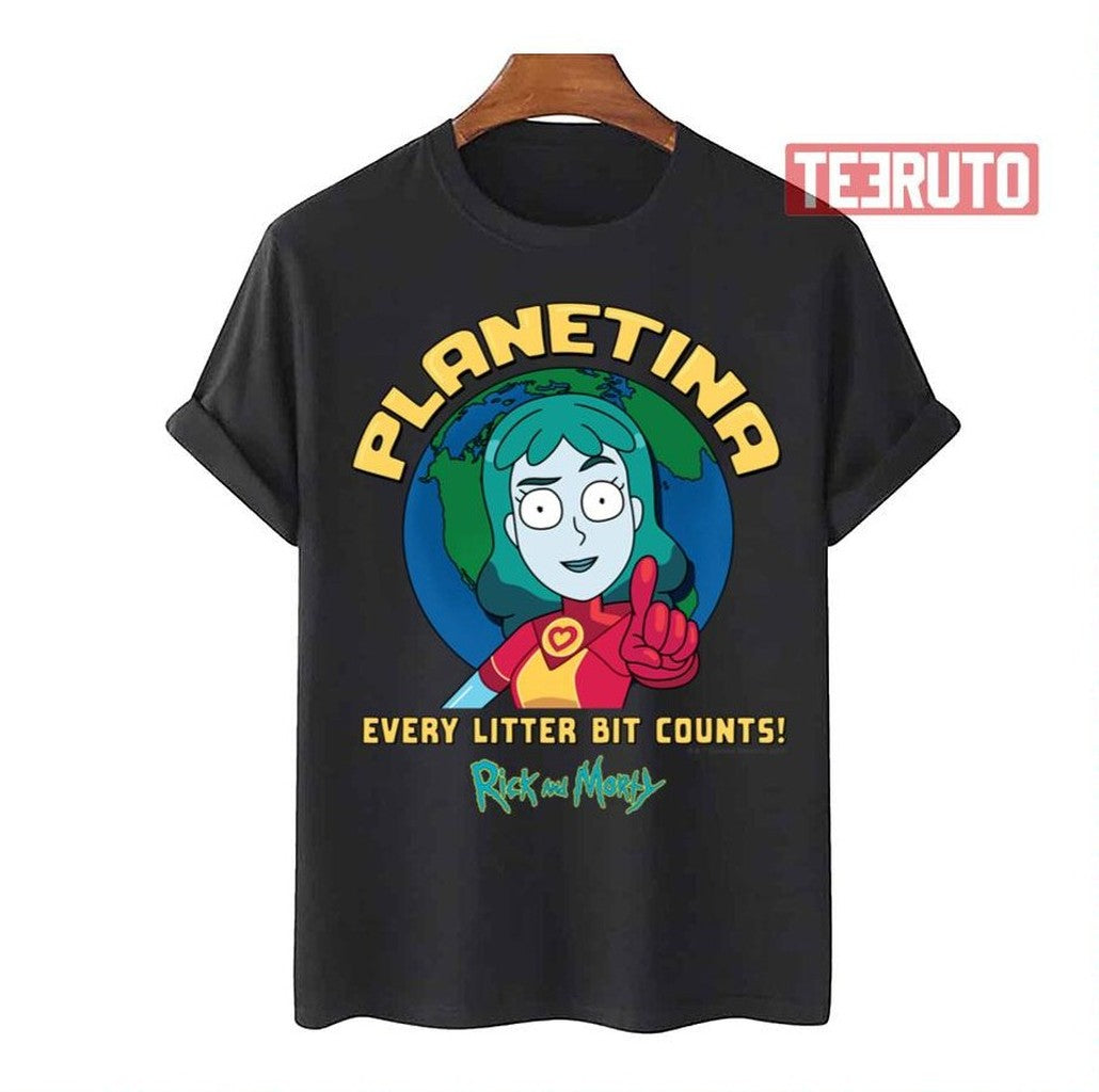 Planetina Every Litter Bit Counts Captain Planet Unisex T-Shirt - T-Shirt, Sweatshirt, Hoodie