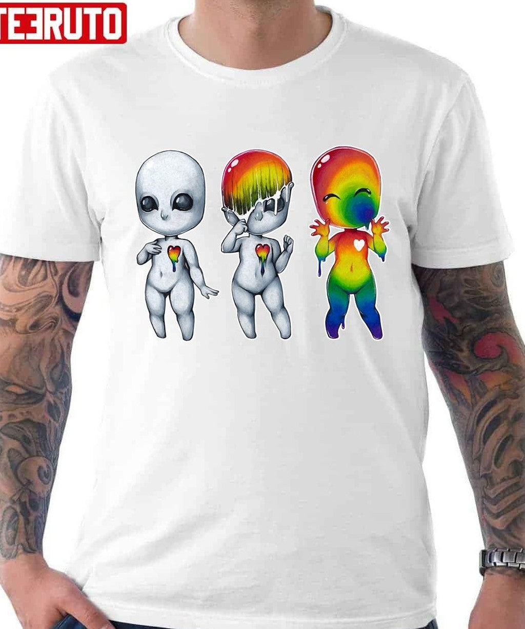 Out Of Your Shell Alien Raibow Tie Dye Unisex T-Shirt - T-Shirt, Sweatshirt, Hoodie