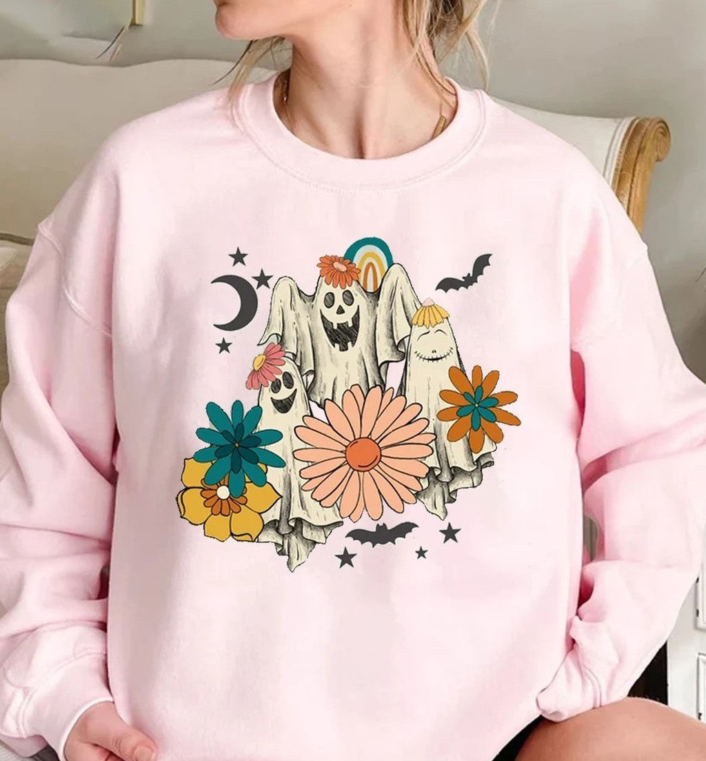 Retro Halloween Floral Shirt - T-Shirt, Sweatshirt, Hoodie