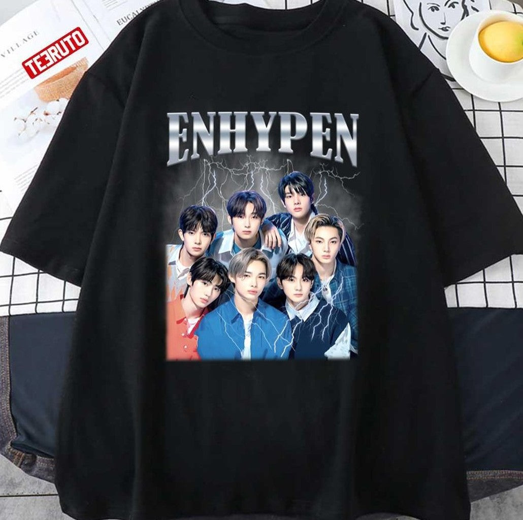 Retro Vintage Boys Band Kpop Enhypen Unisex T-Shirt - T-Shirt, Sweatshirt, Hoodie