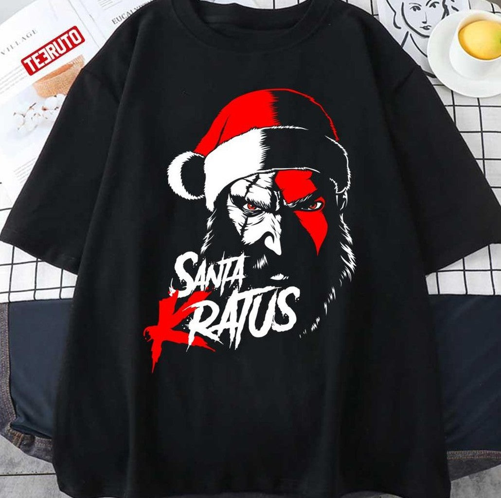 Santa Kratus God Of War Christmas Kratos Unisex T-Shirt - T-Shirt, Sweatshirt, Hoodie