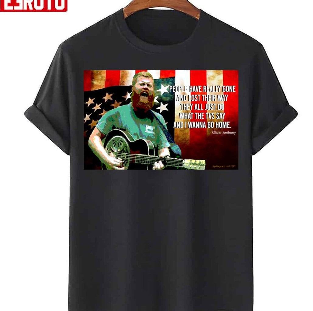 Oliver Anthony American Flag Unisex T-Shirt - T-Shirt, Sweatshirt, Hoodie