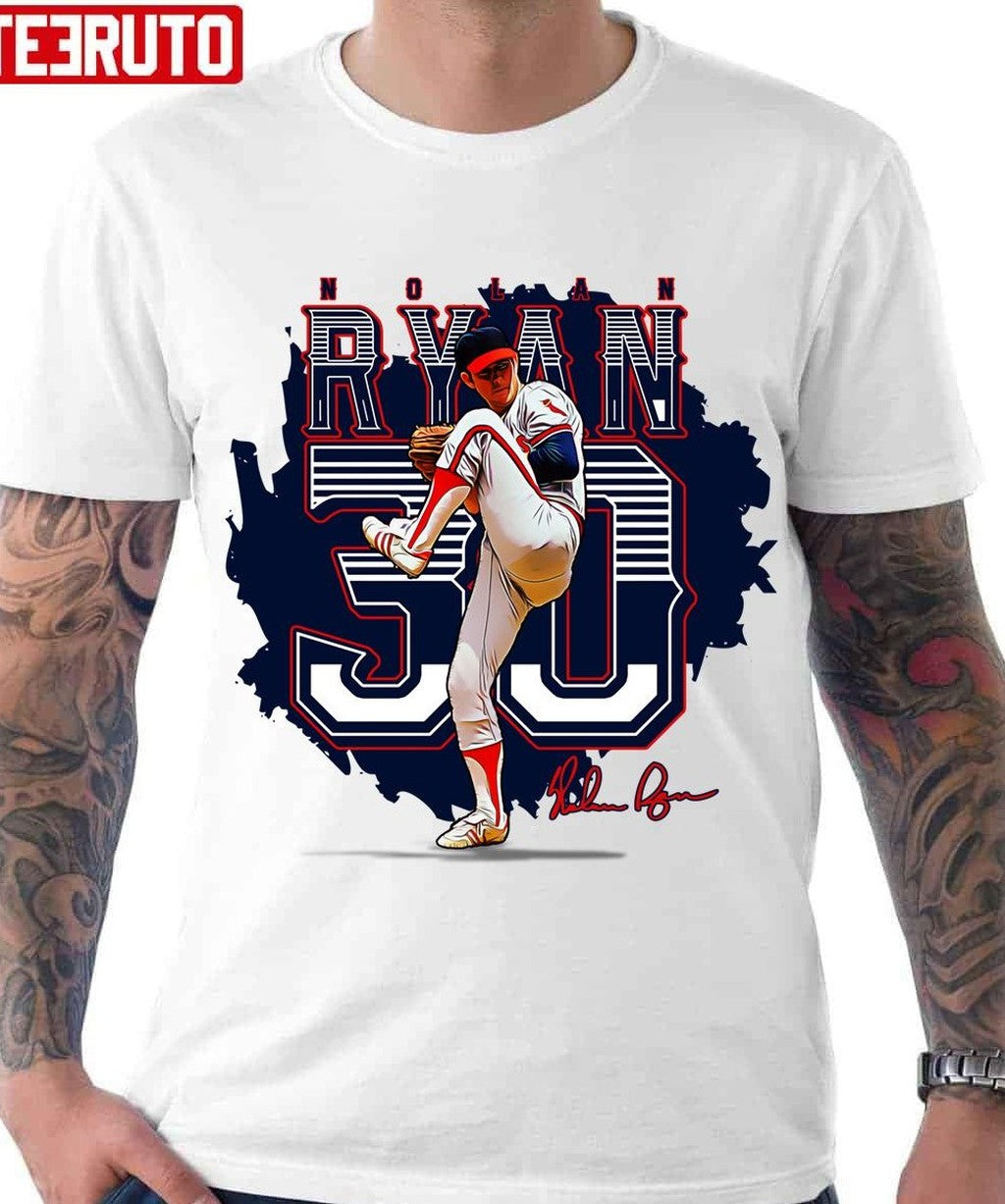Nolan Ryan Retro Design Signature Baseball Unisex T-Shirt - T-Shirt, Sweatshirt, Hoodie