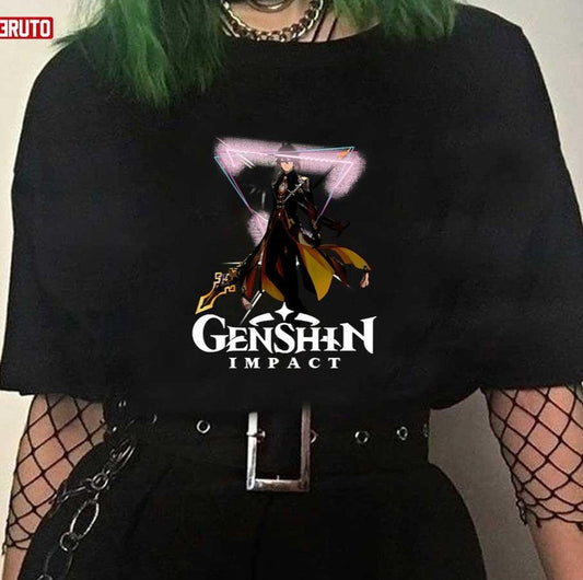 Anime Genshin Impact Shining Zhongli Unisex T-Shirt - T-Shirt, Sweatshirt, Hoodie