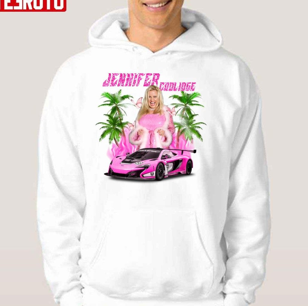 Pink Ferrari Car Jennifer Coolidge Unisex Hoodie - T-Shirt, Sweatshirt, Hoodie