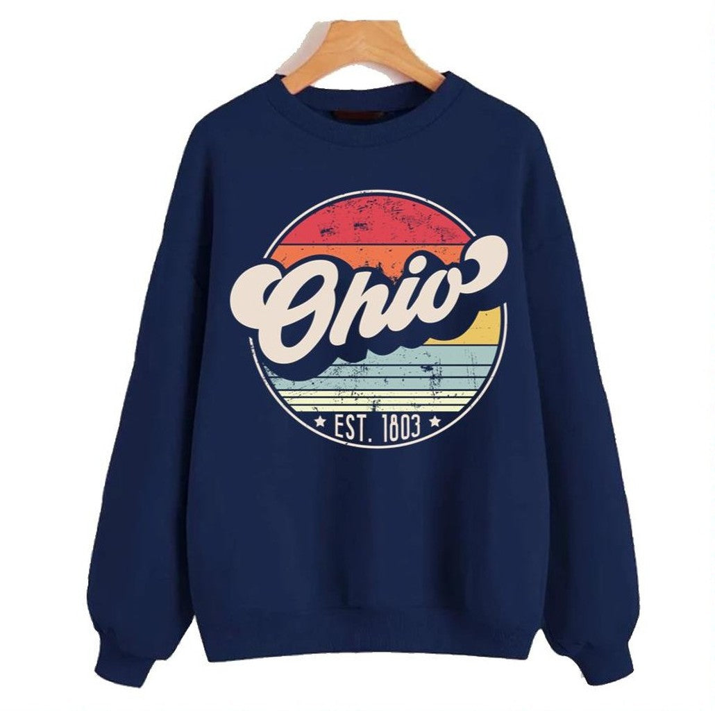 Retro Ohio Distressed Sunset Design Unisex Sweatshirt - T-Shirt, Sweatshirt, Hoodie