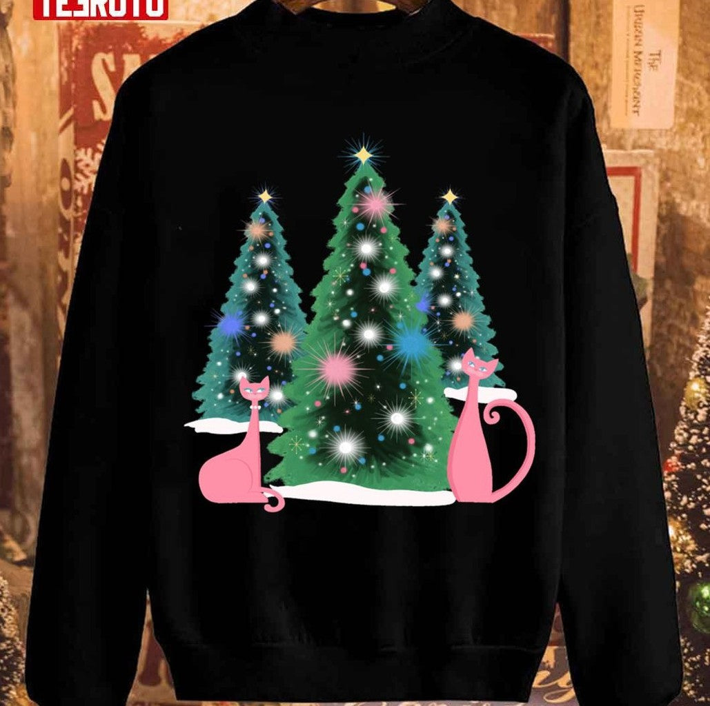 Pink And Perfect Kitty Cats In The Sparkling Snow Unisex Sweatshirt - T-Shirt, Sweatshirt, Hoodie