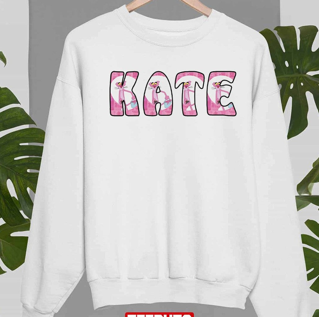 Personalized Name Pink Panther Letter Design Unisex Sweatshirt - T-Shirt, Sweatshirt, Hoodie