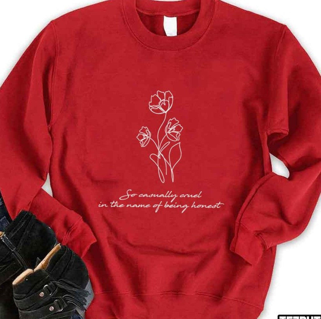 Red Taylor Flower Vintage Unisex Sweatshirt - T-Shirt, Sweatshirt, Hoodie