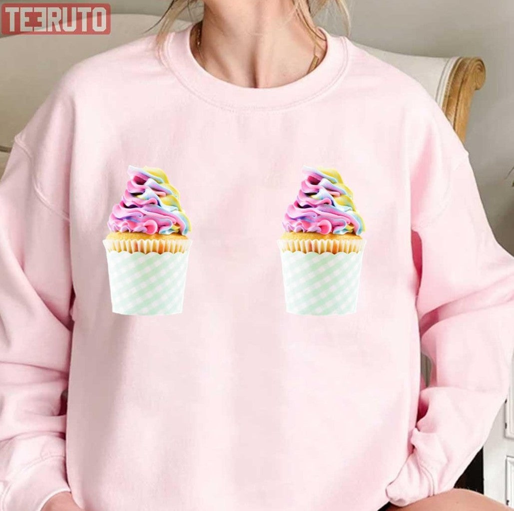 Pink Cupcakes Food Funny Design Unisex Sweatshirt - T-Shirt, Sweatshirt, Hoodie
