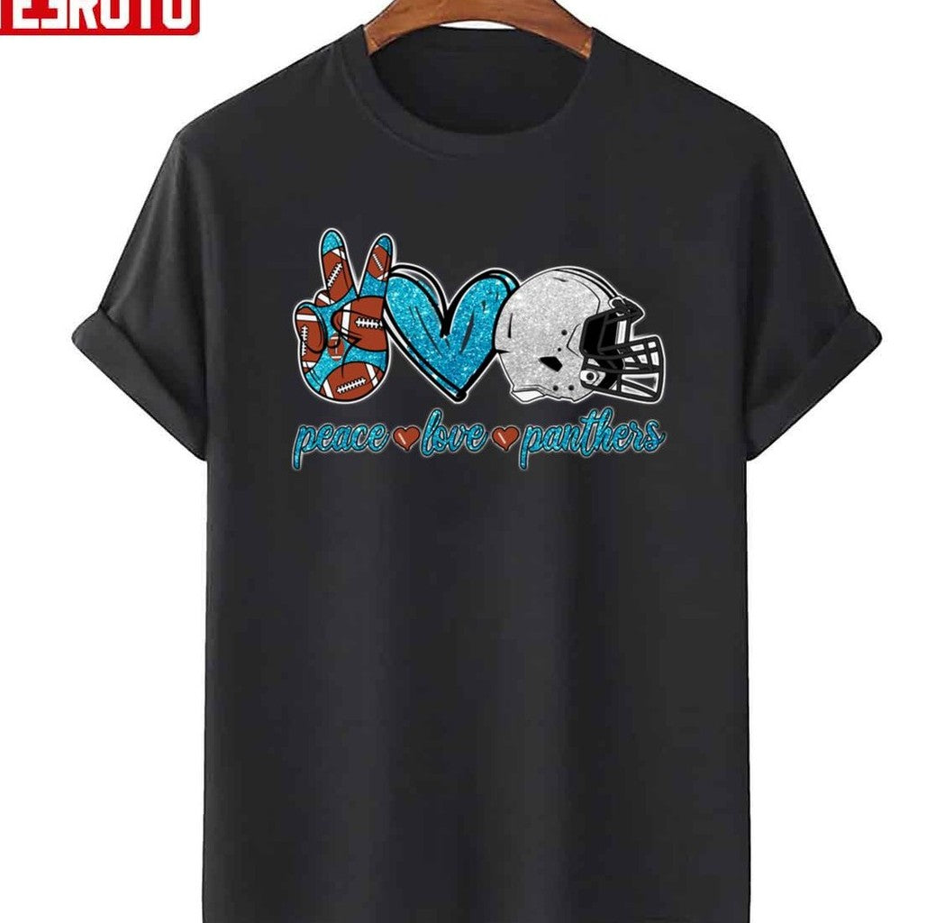 Peace Love Carolina Panthers Football Team Unisex T-Shirt - T-Shirt, Sweatshirt, Hoodie