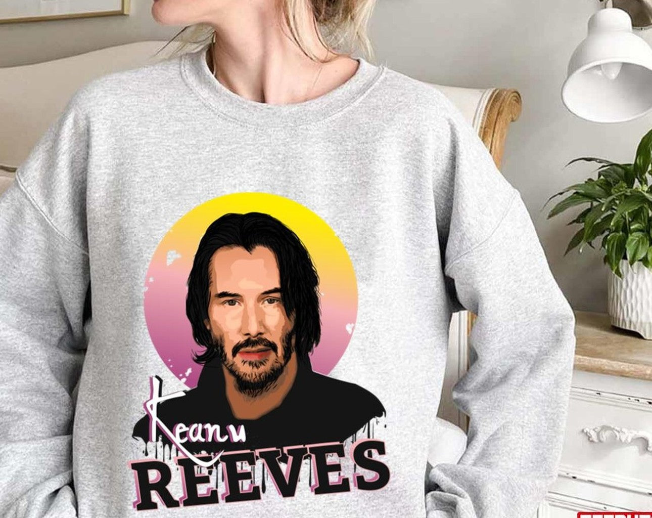 Portrait Of Actor Keanu Reeves Unisex Sweatshirt - T-Shirt, Sweatshirt, Hoodie