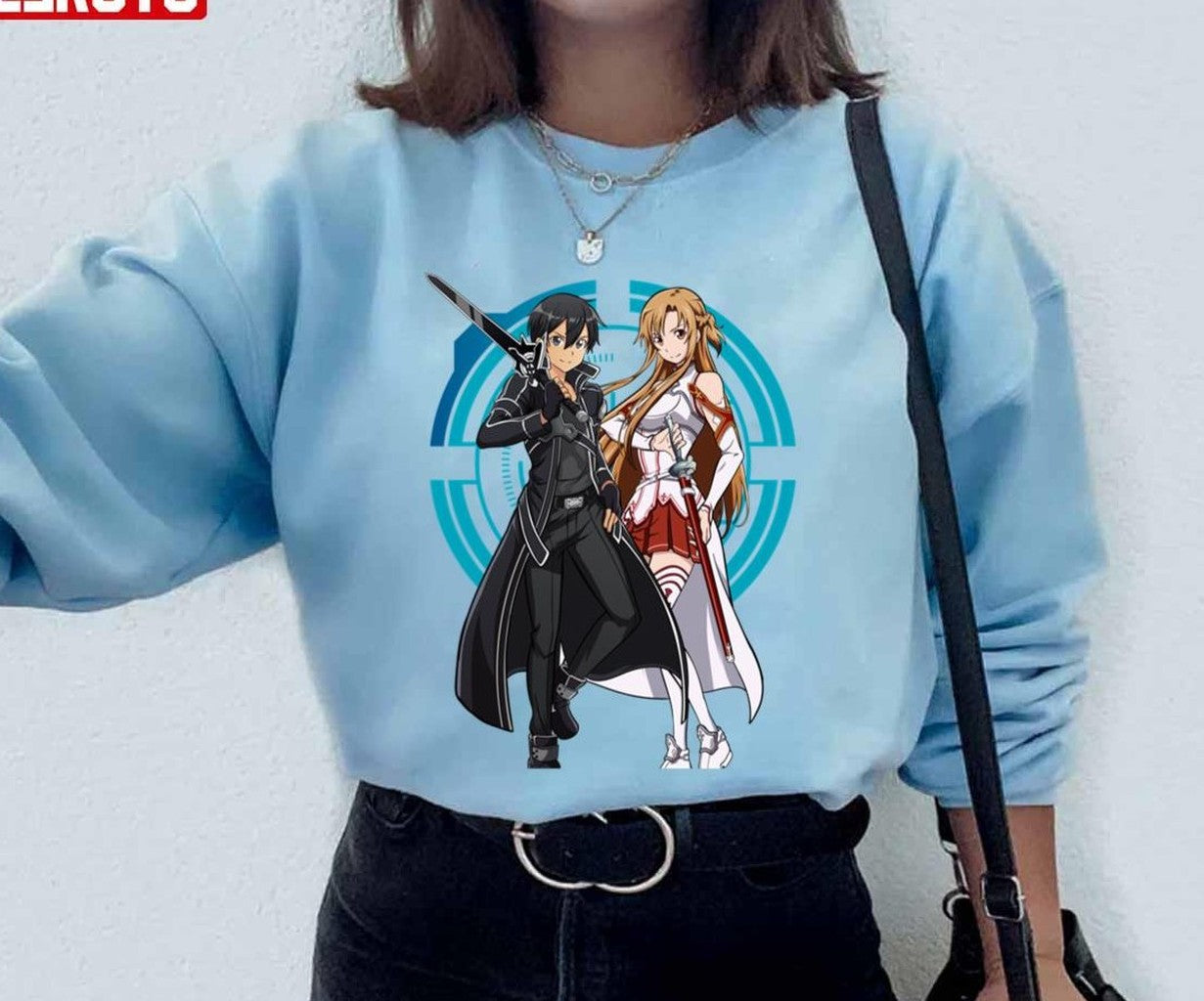 Anime Characters Sword Art Online Anime Asuna And Kirito Unisex Sweatshirt - T-Shirt, Sweatshirt, Hoodie