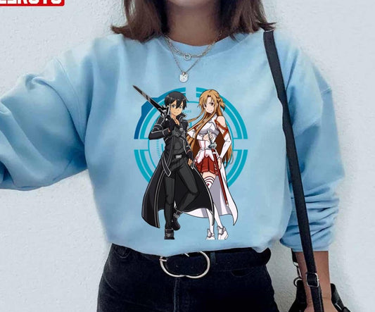 Anime Characters Sword Art Online Anime Asuna And Kirito Unisex Sweatshirt - T-Shirt, Sweatshirt, Hoodie
