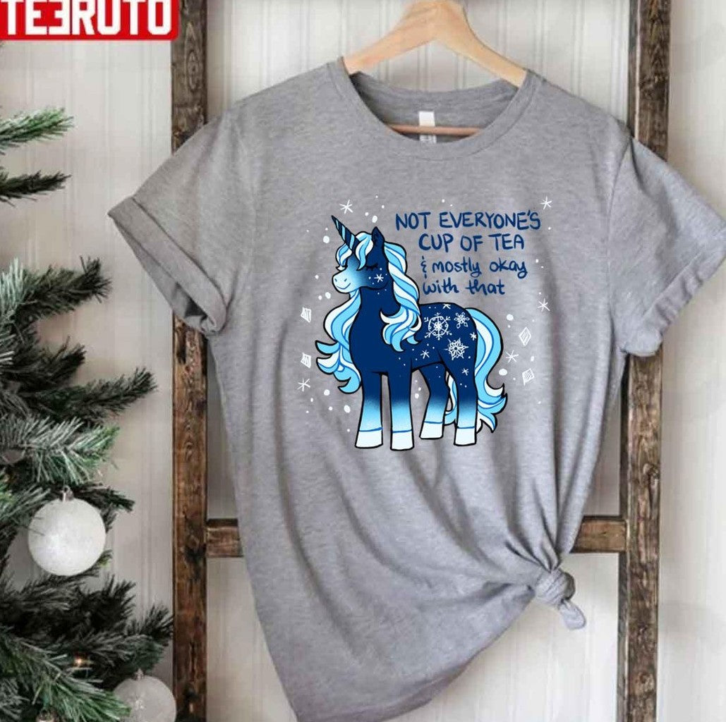 Not Everyone's Cup Of Tea Snowflake Unicorn Unisex T-Shirt - T-Shirt, Sweatshirt, Hoodie