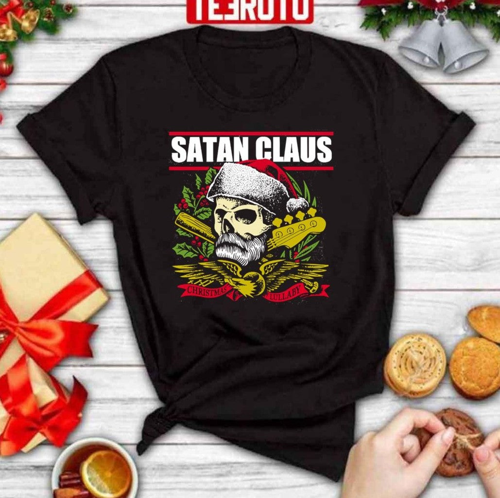 Satan Claus Rock Xmas Skull Unisex T-Shirt - T-Shirt, Sweatshirt, Hoodie