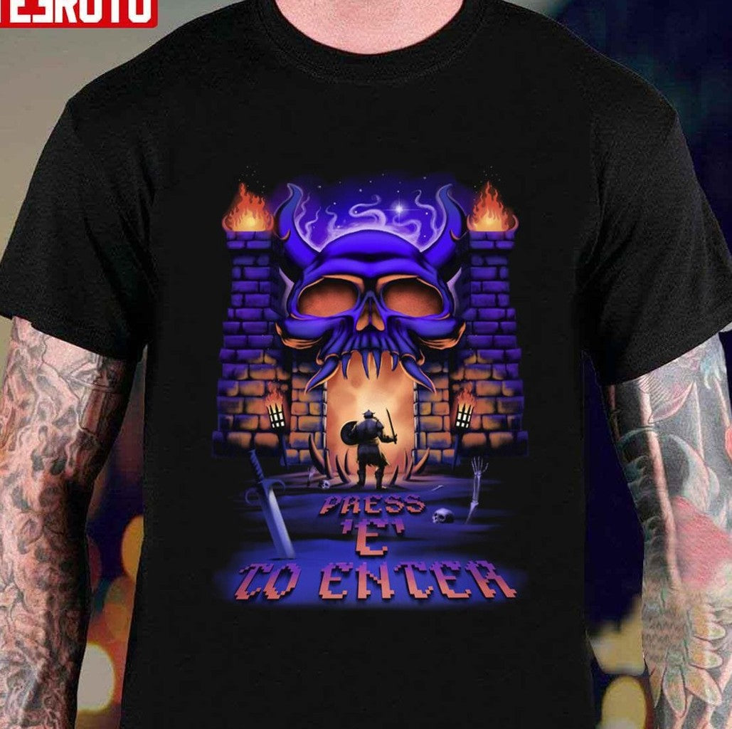 Press E To Enter Video Game Unisex T-Shirt - T-Shirt, Sweatshirt, Hoodie