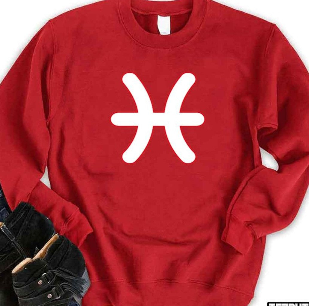Pisces Symbol Zodiac Sign Unisex Sweatshirt - T-Shirt, Sweatshirt, Hoodie
