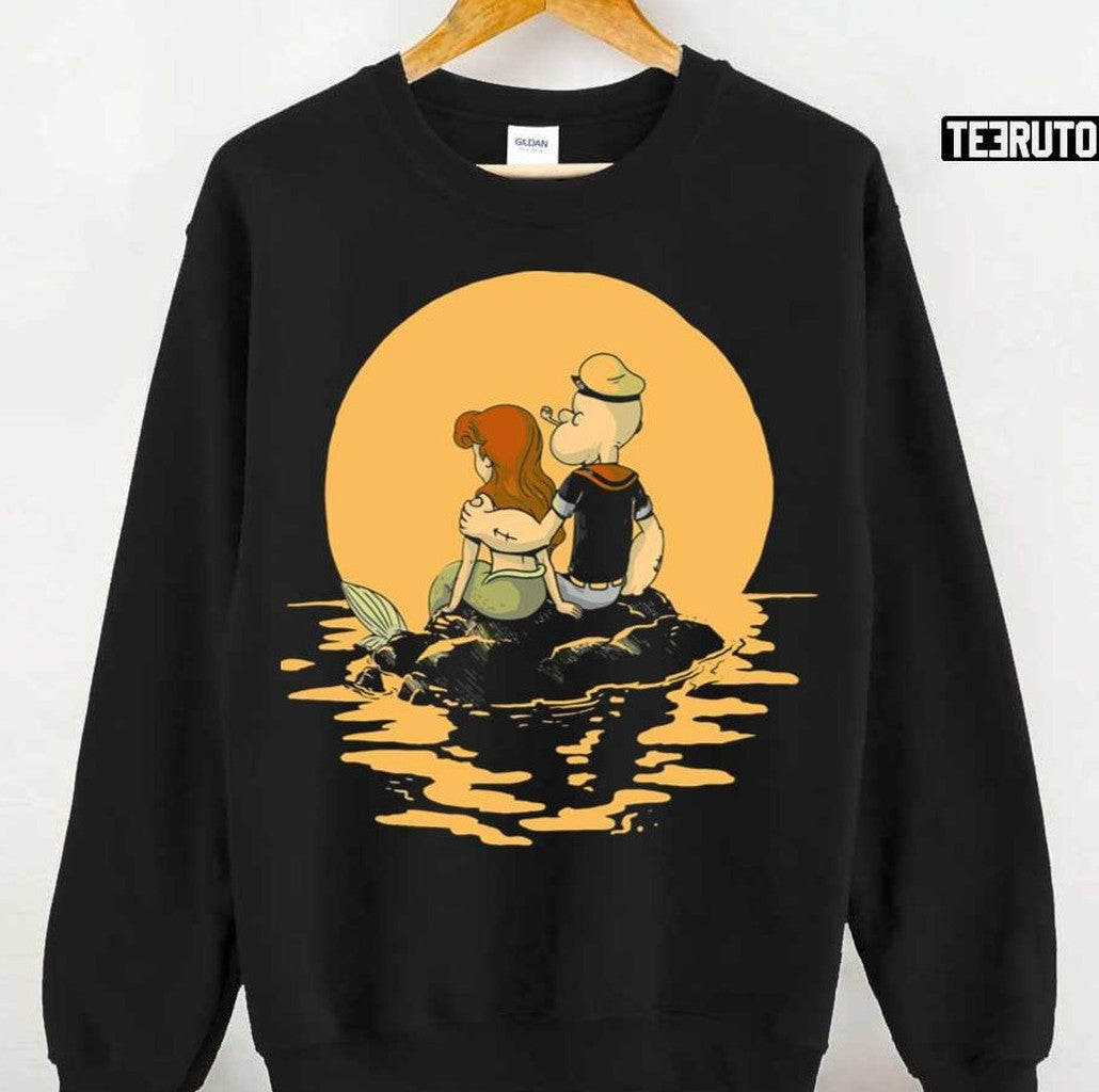 Popeye The Sailor X Ariel The Little Mermaid Unisex Sweatshirt - T-Shirt, Sweatshirt, Hoodie