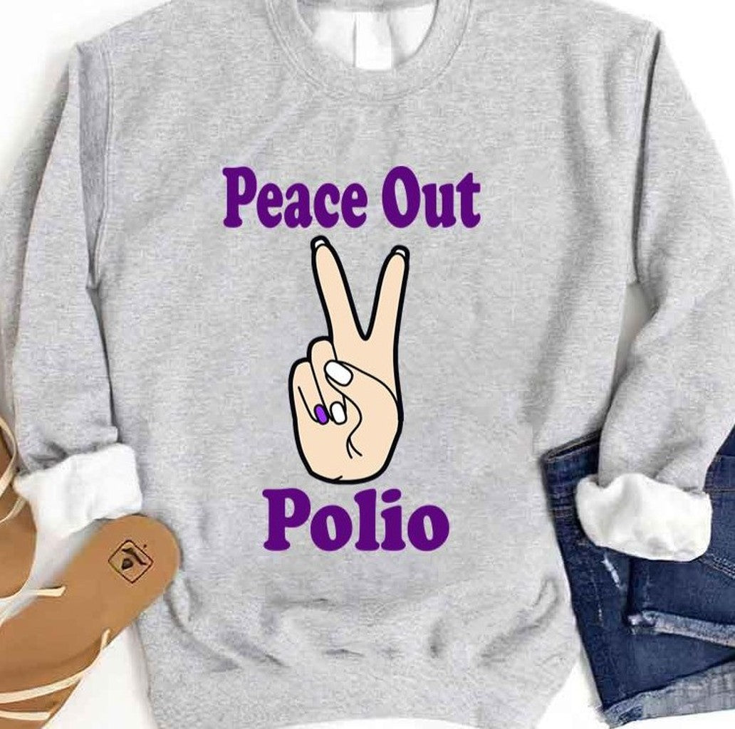 Peace Out Polio Unisex Sweatshirt - T-Shirt, Sweatshirt, Hoodie