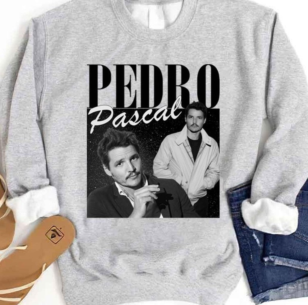 Retro 90s Black Art Pedro Pascal Unisex Sweatshirt - T-Shirt, Sweatshirt, Hoodie