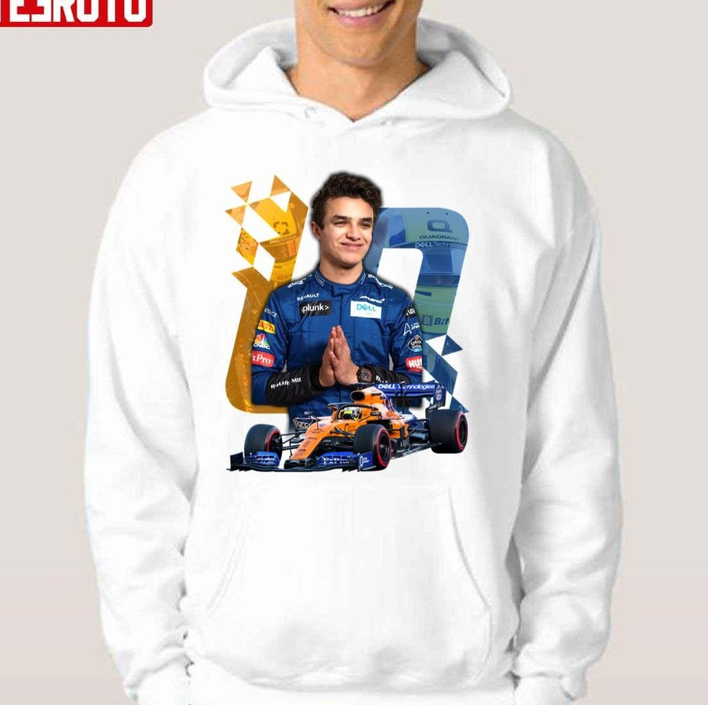 Portrait Lando Norris 4 Racing Design Unisex Hoodie - T-Shirt, Sweatshirt, Hoodie