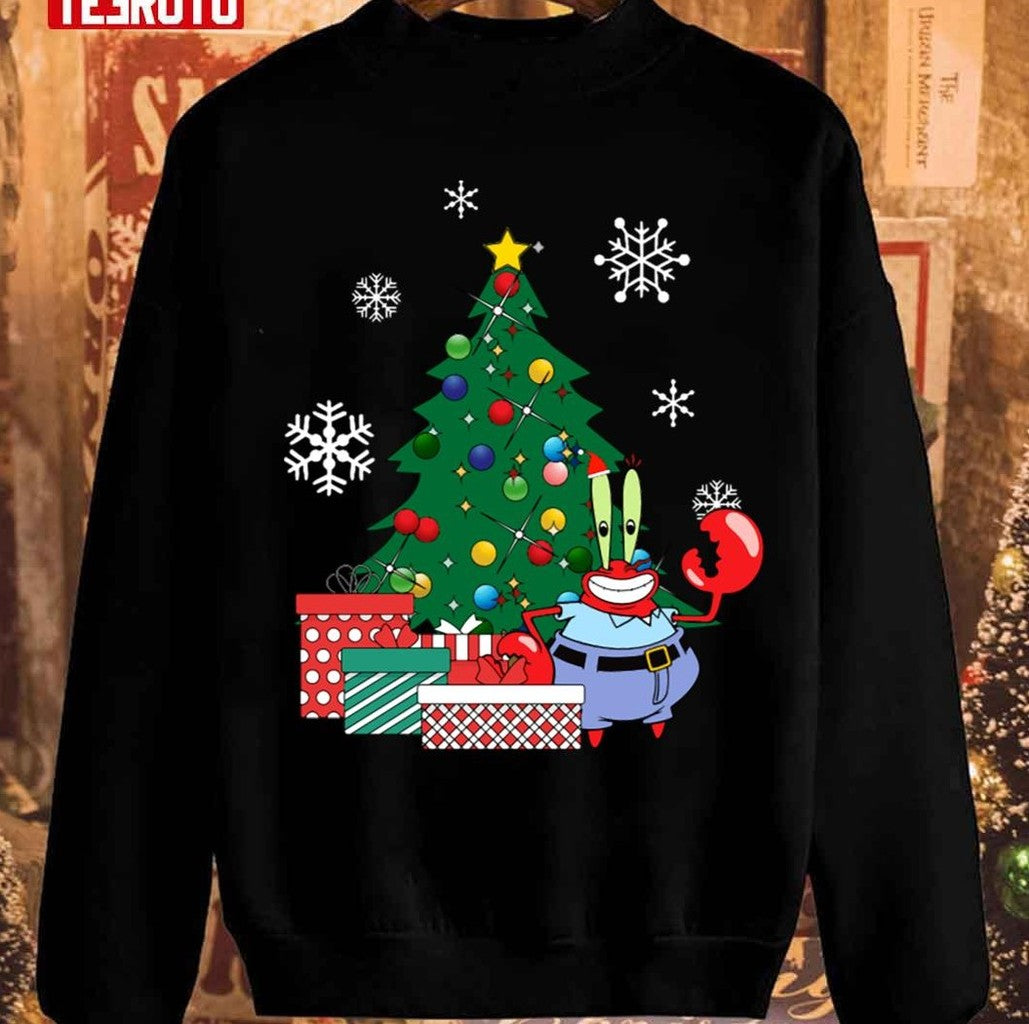 Mr Krabs Around The Christmas Tree Spongebob Unisex Sweatshirt - T-Shirt, Sweatshirt, Hoodie