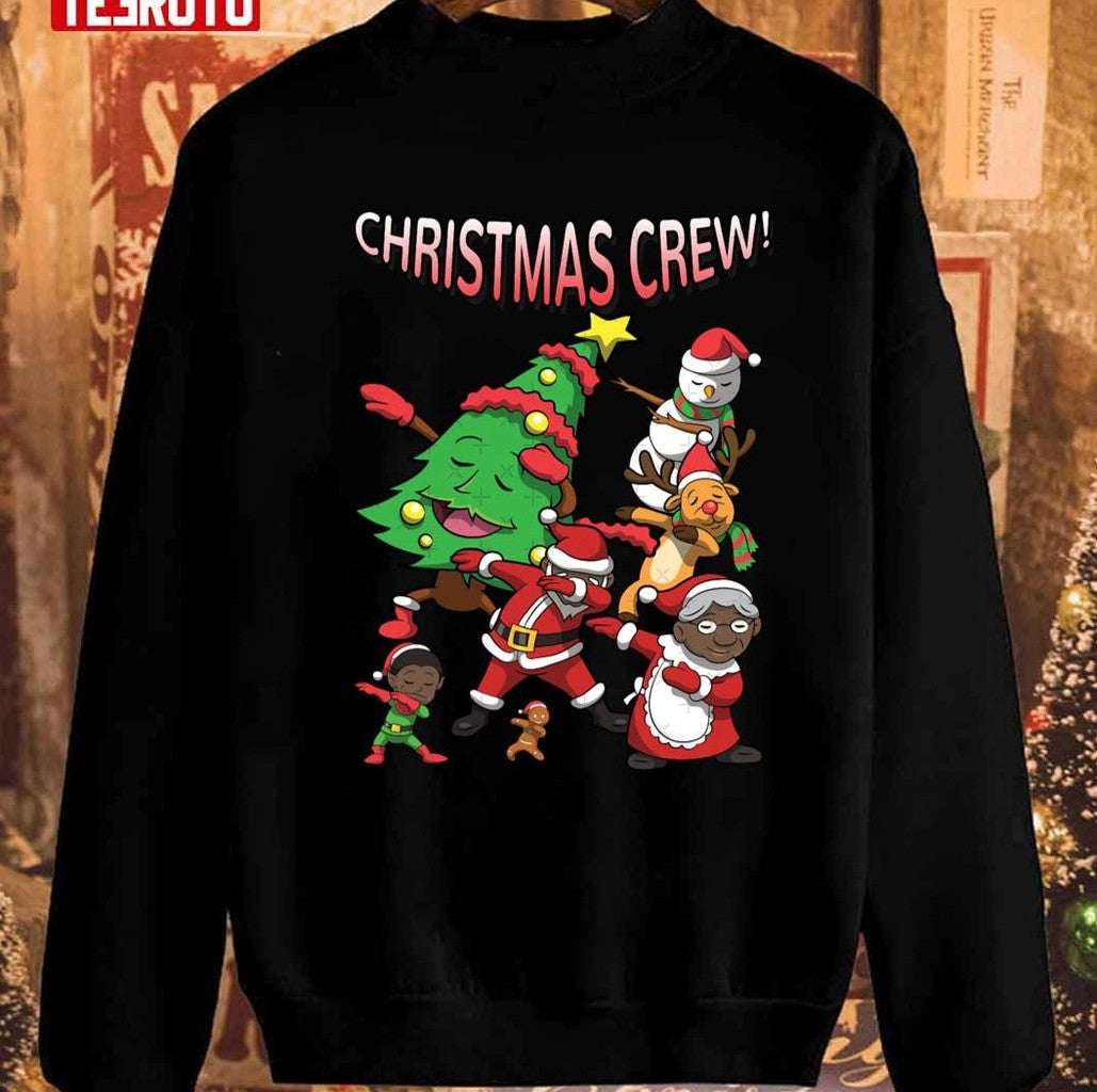 Santa And The Christmas Crew Dab For The Holidays Unisex Sweatshirt - T-Shirt, Sweatshirt, Hoodie