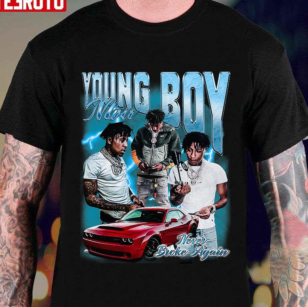 Nba Youngboy Retro Vintage Bootleg 90s Unisex T-Shirt - T-Shirt, Sweatshirt, Hoodie