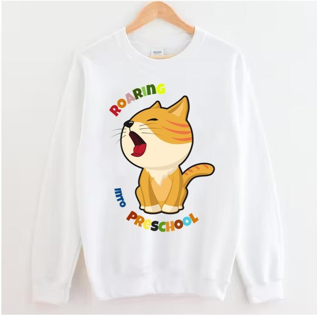 Roaring Into Preschool Marmalade Cute Cat Unisex Sweatshirt - T-Shirt, Sweatshirt, Hoodie