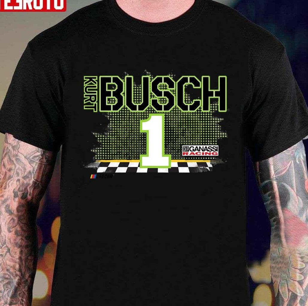 Nascar Kurt Busch Racing Flags Unisex T-Shirt - T-Shirt, Sweatshirt, Hoodie