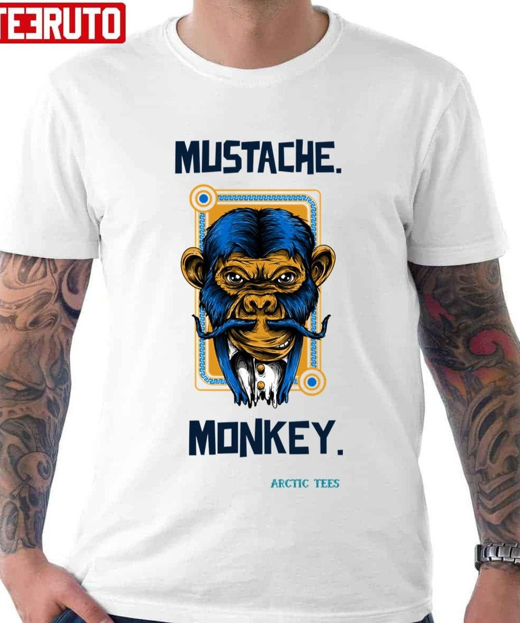 Mustache Monkey Photographic Style Unisex T-Shirt - T-Shirt, Sweatshirt, Hoodie